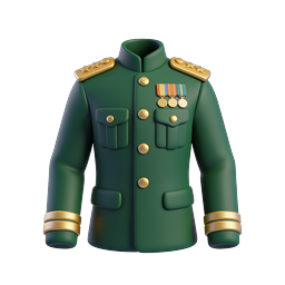 Military Officer Uniform Jacket Icon - 3D Rendered