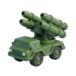 Military Missile Icon - 3D Truck with Launch Tubes