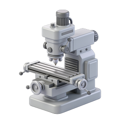 Industrial Milling Machine 3D Icon - Manufacturing Equipment