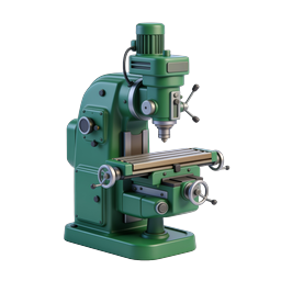 Industrial Milling Machine 3D Icon | Manufacturing Tool