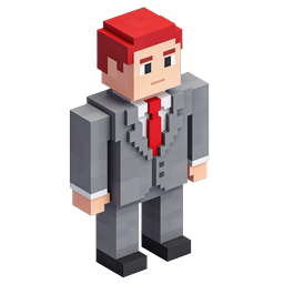 Minecraft Businessman Voxel Character Icon