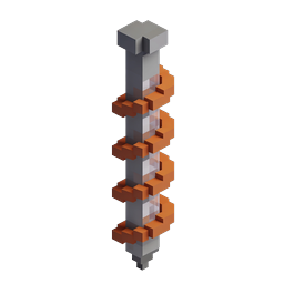 Minecraft Drill Bit Voxel Icon - 3D Isometric Tool