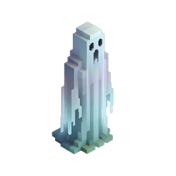 Minecraft Ghost Isometric 3D Icon - Spooky Voxel Design