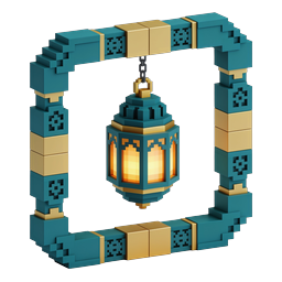 Minecraft Voxel Lantern Icon - 3D Block Light Source