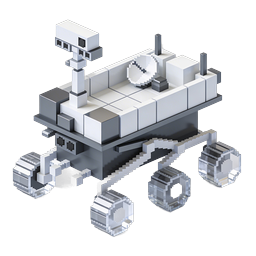 Minecraft Mars Rover Icon - Isometric Space Vehicle