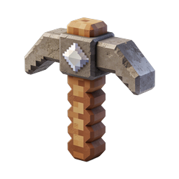 Minecraft Pickaxe Icon - 3D Gaming Tool Graphic