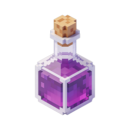 Purple Magic Potion Bottle Voxel Icon - Isometric Pixel Art