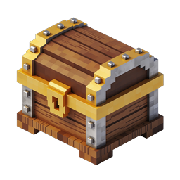 Minecraft Treasure Chest Voxel Icon - 3D Game Asset