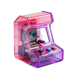 Translucent Mini Arcade Machine Icon - Retro Gaming 3D