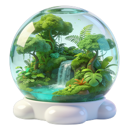 Miniature Ecosystem Terrarium Glass Sphere Icon