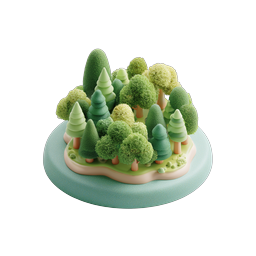 Mini Forest Island 3D Icon – Nature & Environment