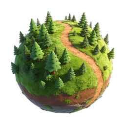 Miniature Forest World 3D Clay Icon | Nature Globe