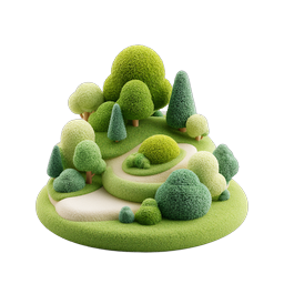 Miniature Garden Island - 3D Nature Icon