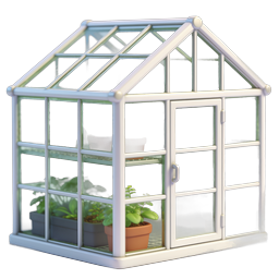 Mini Greenhouse Icon - 3D Glass Garden House