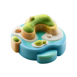 Ícone 3D de Mini Ilha Tropical - Estilo de Argila