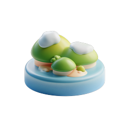 Biểu tượng hòn đảo mini 3D - Thiết kế thiên nhiên phong cách đất sét