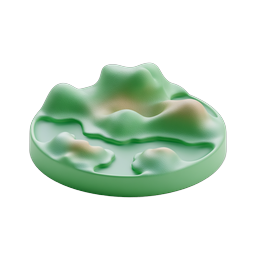 3D Clay Mini Island Terrain Icon - Nature Landscape