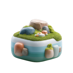 Mini Island Terrain 3D Isometric Nature Icon