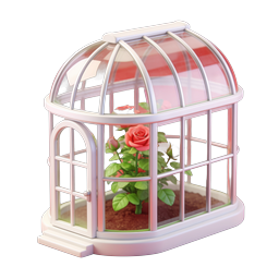 Mini Rose Greenhouse 3D Icon | Romantic Floral Conservatory