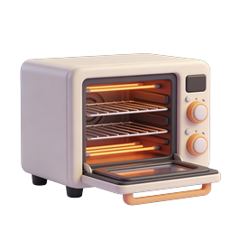 Mini-Toaster-Ofen 3D-Icon | Küchengerät