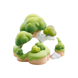 ミニチュアツリーアイランド 3D 自然アイコン