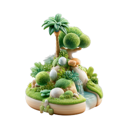 Mini Tropical Island 3D Clay Icon | Nature Illustration