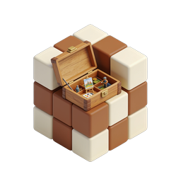 Miniature Artist Toolbox Cube - Creative Design Illustration