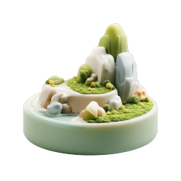 Miniature Clay Landscape Diorama - Pastel Mountain Scene
