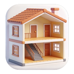 Charming 3D Miniature Dollhouse Icon for Real Estate