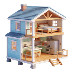 Charming Miniature Dollhouse 3D Icon - Cute Home Design