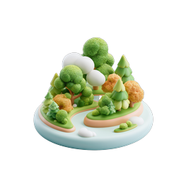 Miniature 3D Forest Island - Clay Style Nature Icon
