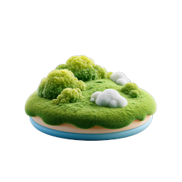 Miniature Grass Island 3D Nature Icon