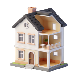 Miniature Dollhouse 3D Icon for Real Estate & Home Design