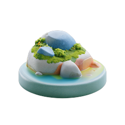 Miniature Clay Island Scene 3D Icon