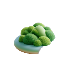 Miniature Moss Garden Clay 3D Icon - Lush Greenery Design