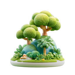 迷人的微缩自然岛屿 3D 图标