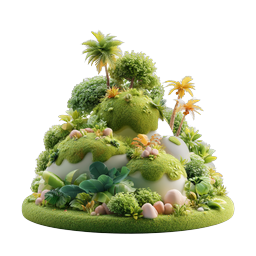 Miniature Tropical Island 3D Nature Icon