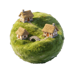 Miniature Village Globe - Charming 3D Clay Icon