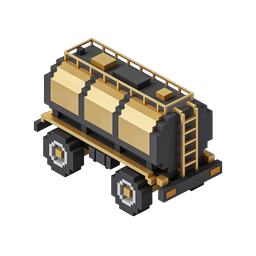 Isometric Mining Cart Icon - Black & Gold 3D Design