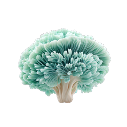 Mint Coral Bloom 3D Nature Icon - Organic Botanical Design