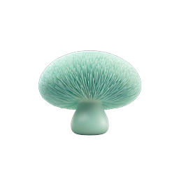 Ícone de cogumelo de argila verde menta - Ilustração de natureza 3D
