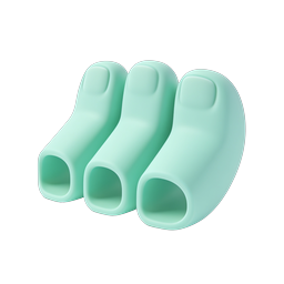 Mint Green 3D Clay Pipes Icon | Minimalist Tube Design