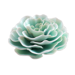 Mint Green Succulent Rosette 3D Icon – Elegant Botanical Design