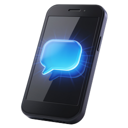 3D Mobile Chat Message Icon - Smartphone Messaging