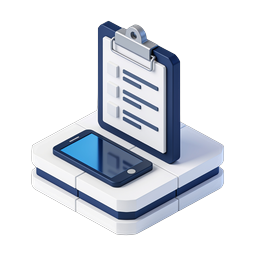 Mobile Checklist Form Icon - Digital Survey 3D
