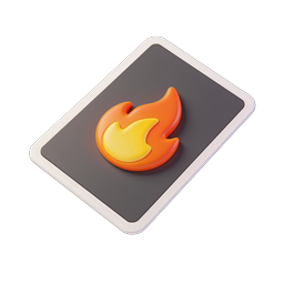 Mobile Fire Icon - 3D Isometric Smartphone Flame