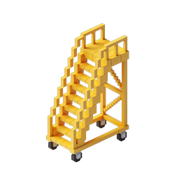 Mobile Scaffold Tower Isometric Voxel Icon