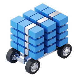 Mobile Server Rack 3D Isometric Technology Icon