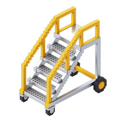 Mobile Industrial Staircase Icon - 3D Isometric Design