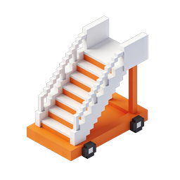 Mobile Staircase Icon - Isometric 3D Design